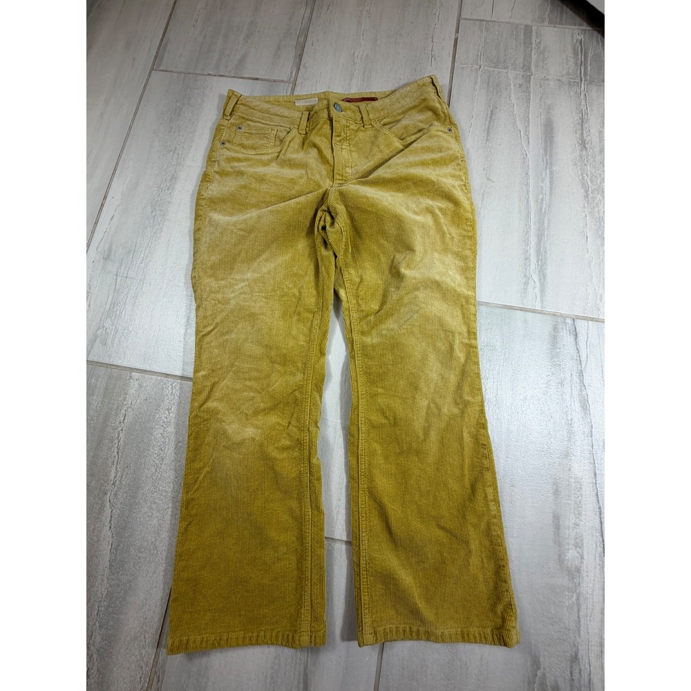 Pilcro Anthropologie Mustard Yellow Corduroy Flare Pants Size 31